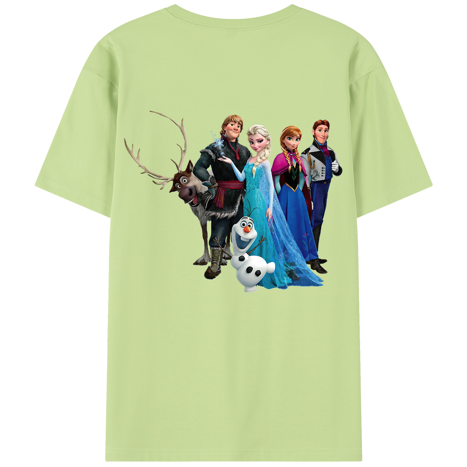（画像用） アナと雪の女王 アンナ エルサ Frozen Anna Elsa 綿100％半袖Tシャツ（背面プリント）